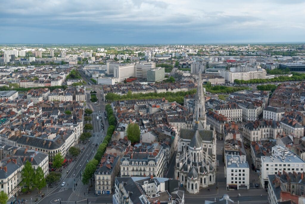 vue aérienne de Nantes