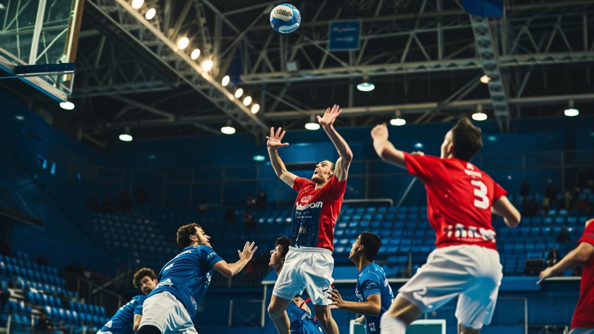 Joueurs de volleyball en action