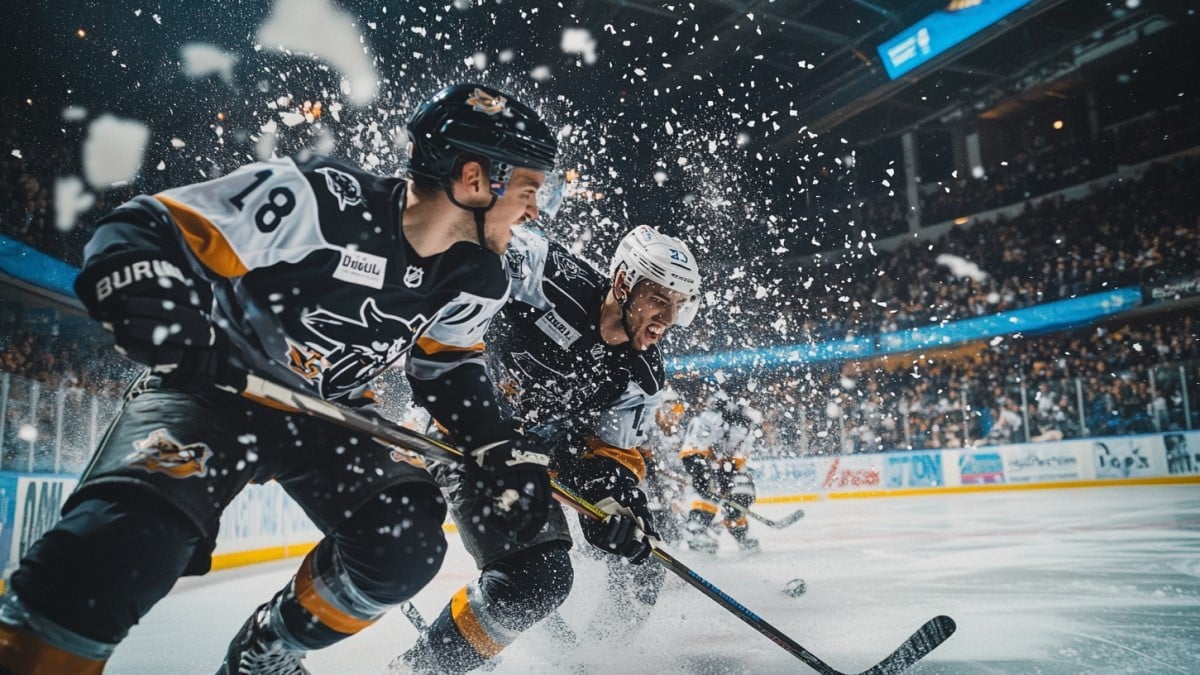 Joueurs de hockey en action