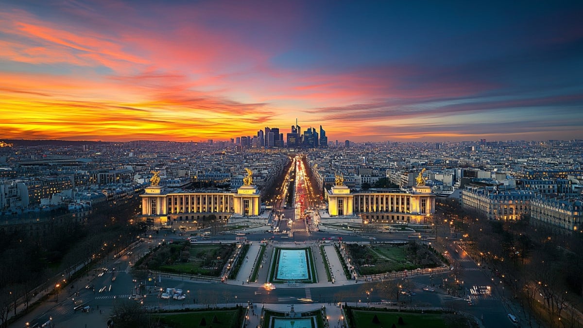 Vue de Paris au crépuscule