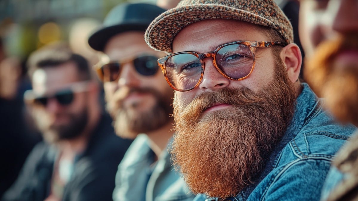 Homme barbu portant des lunettes