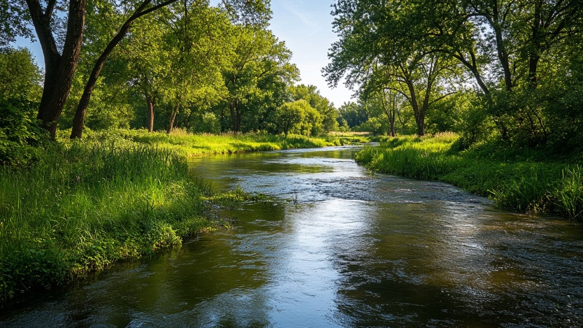 Rivière entourée de verdure