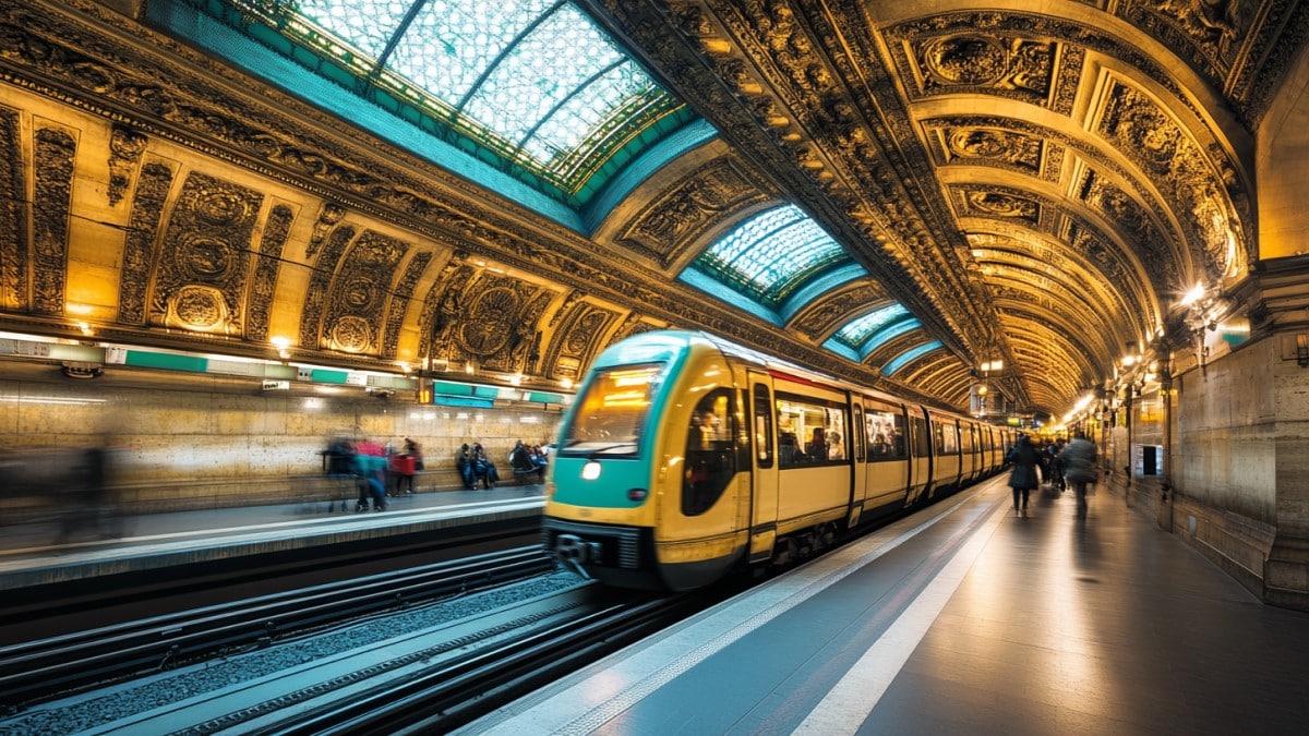 Métro moderne dans une station historique