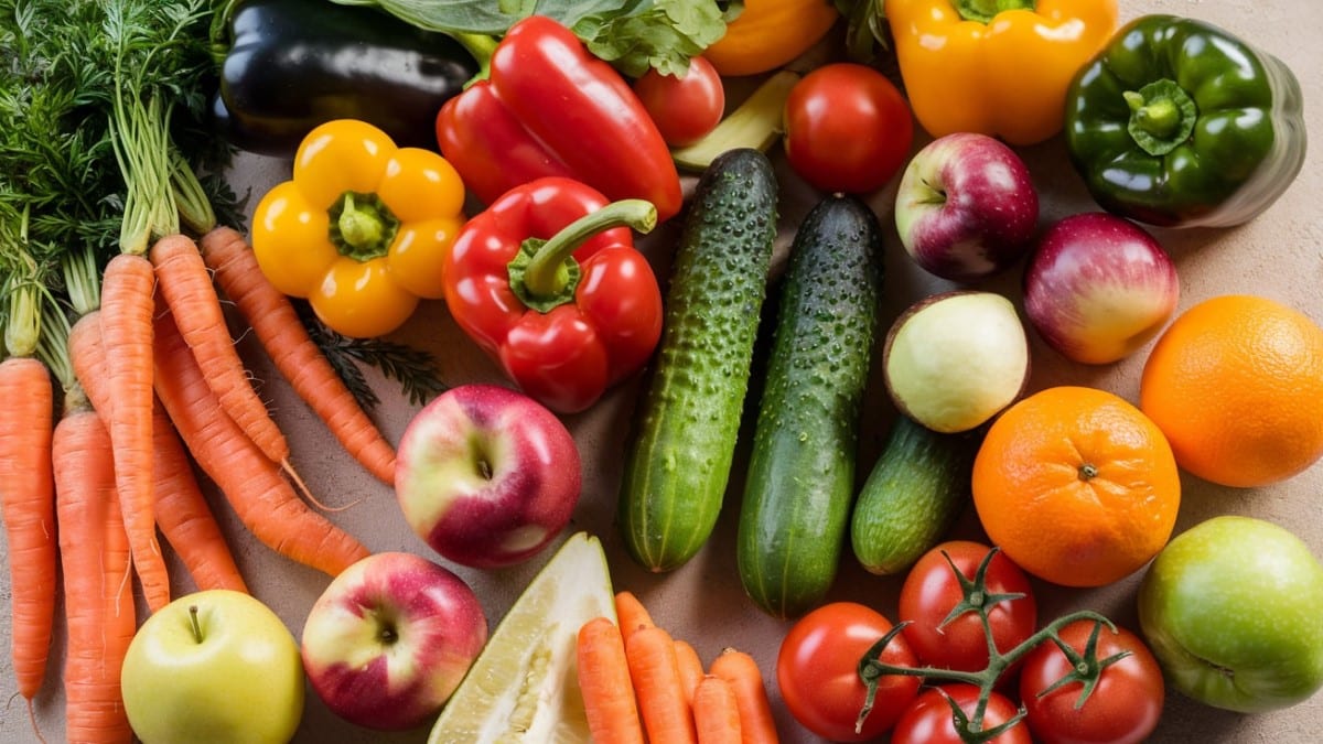 Légumes et fruits colorés