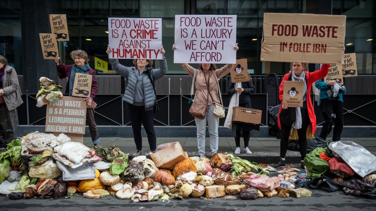 Protestation contre le gaspillage alimentaire