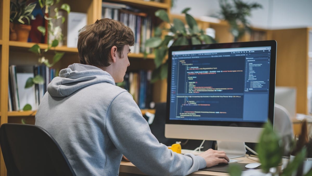 Développeur écrivant du code