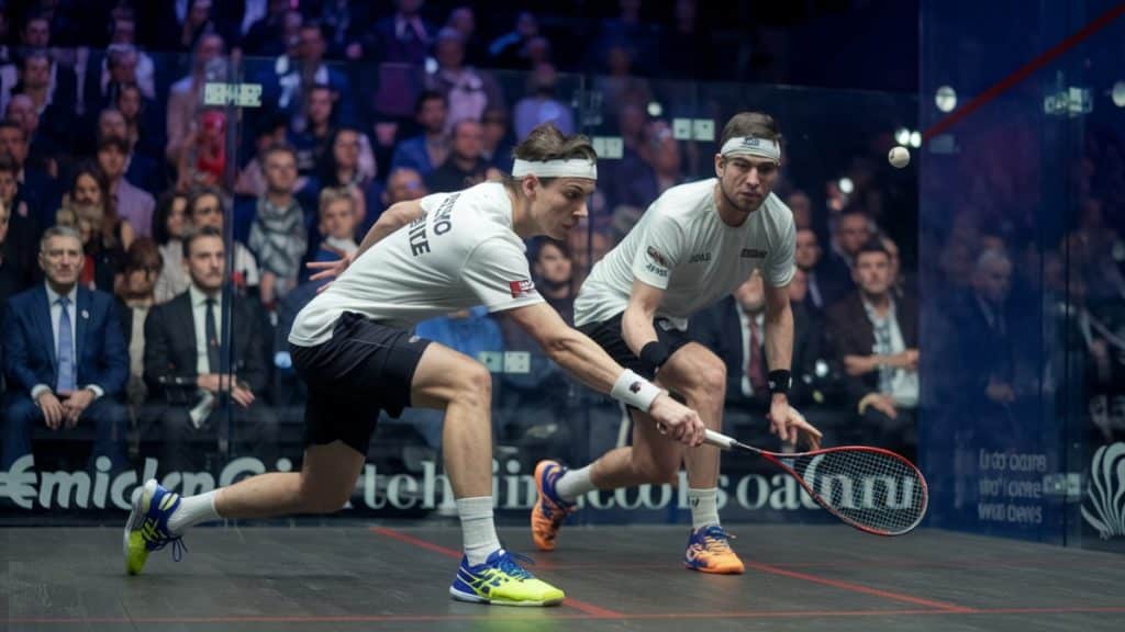 Joueurs de squash en action