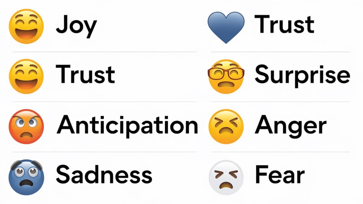 Émotions avec emojis correspondants