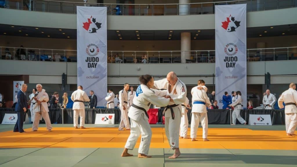 Pratique du judo sur tatami