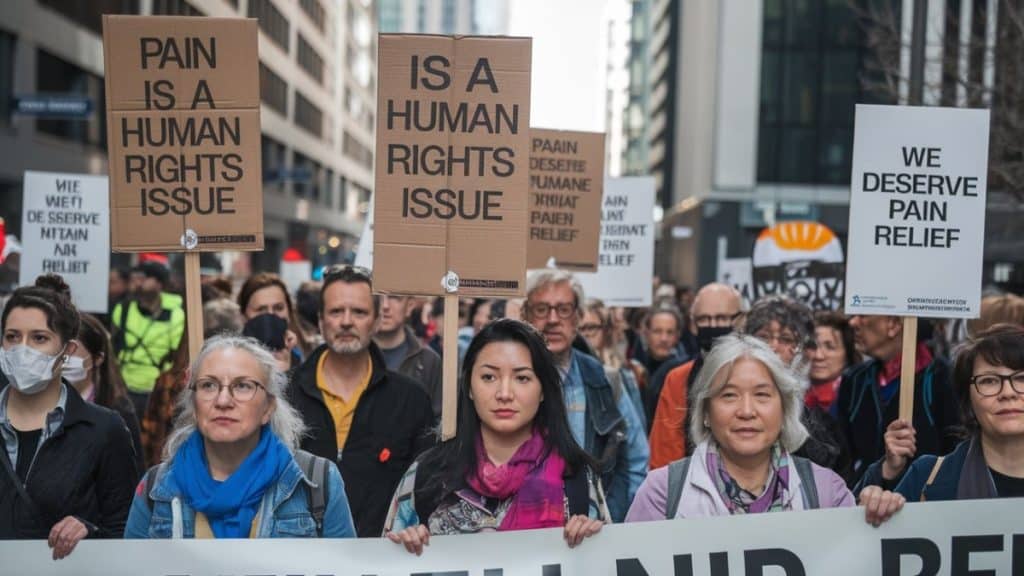 Manifestation pour la douleur humaine