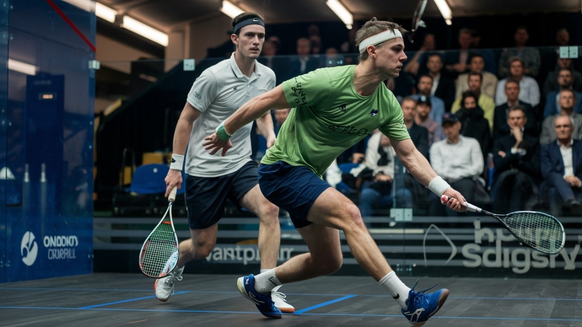 Joueurs de squash en compétition