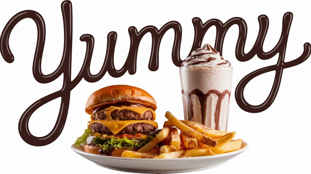 Burger, frites et milkshake