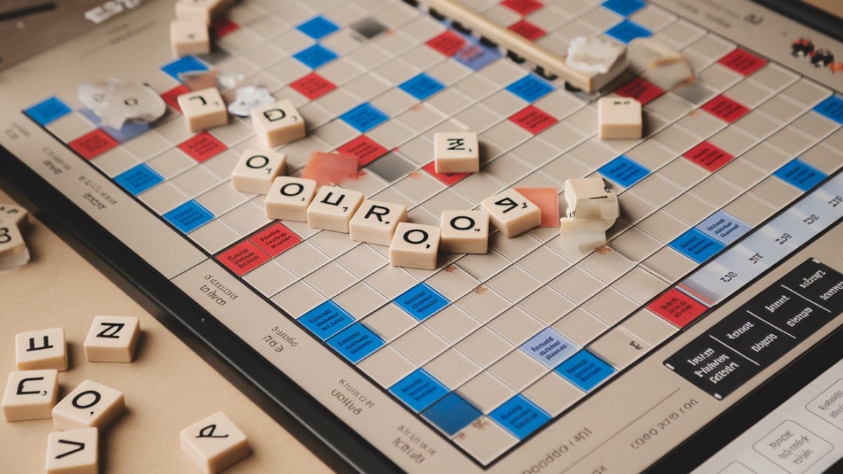 Plateau de Scrabble avec lettres