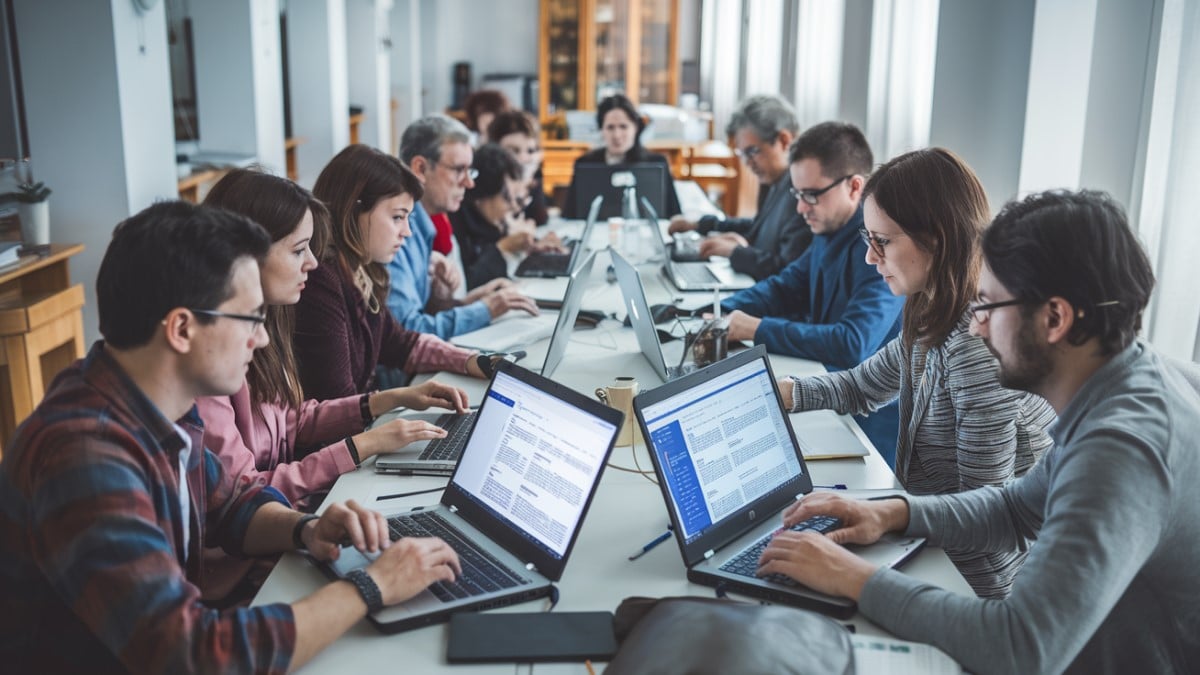 Collaborateurs en réunion de travail