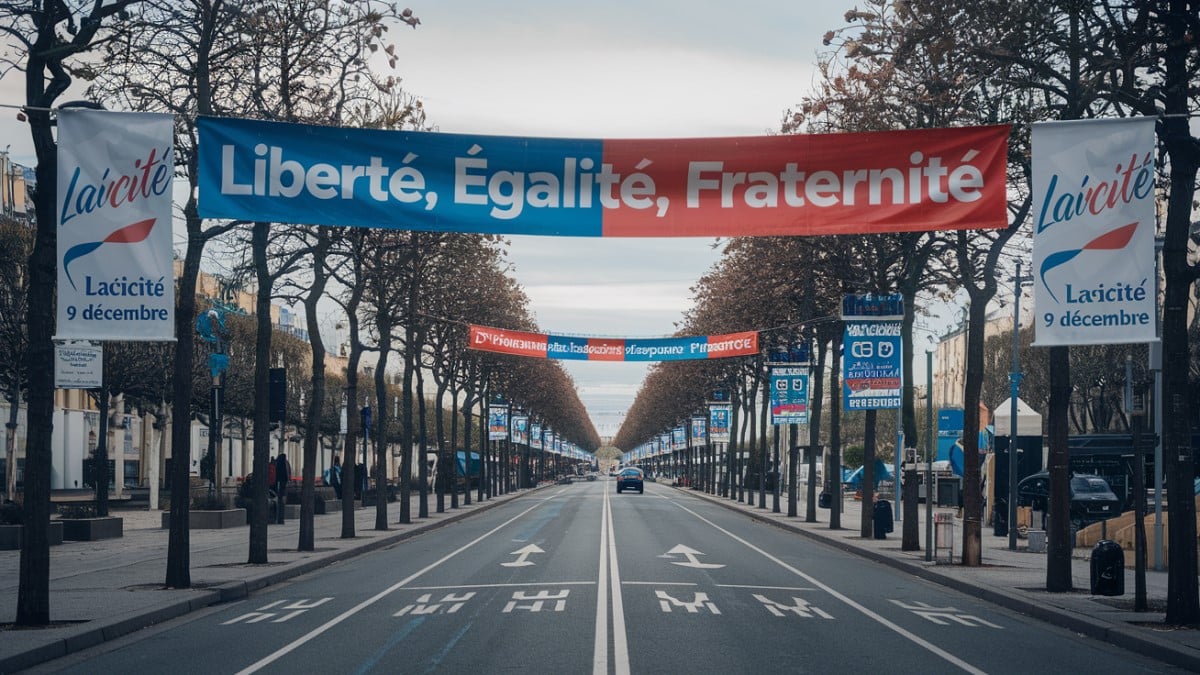 Banderoles liberté et laïcité