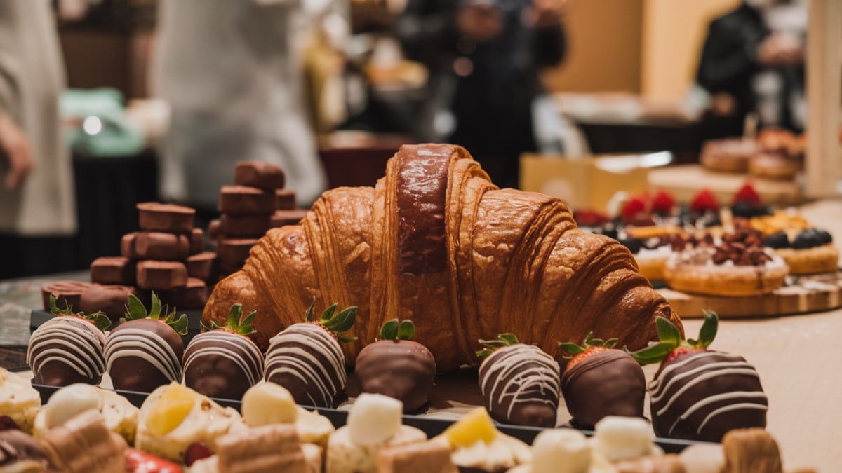 Croissant géant et chocolats