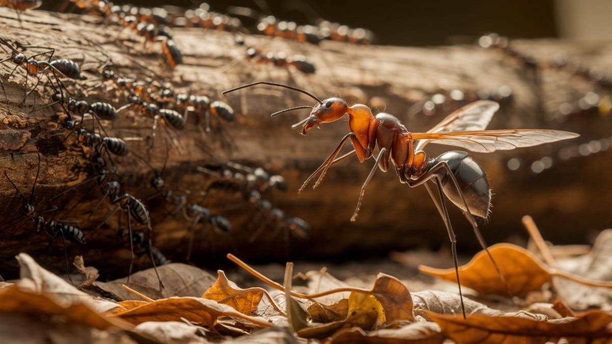 Fourmis et reine ailée