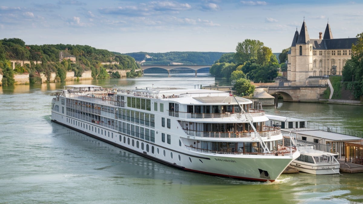 Bateau de croisière sur fleuve