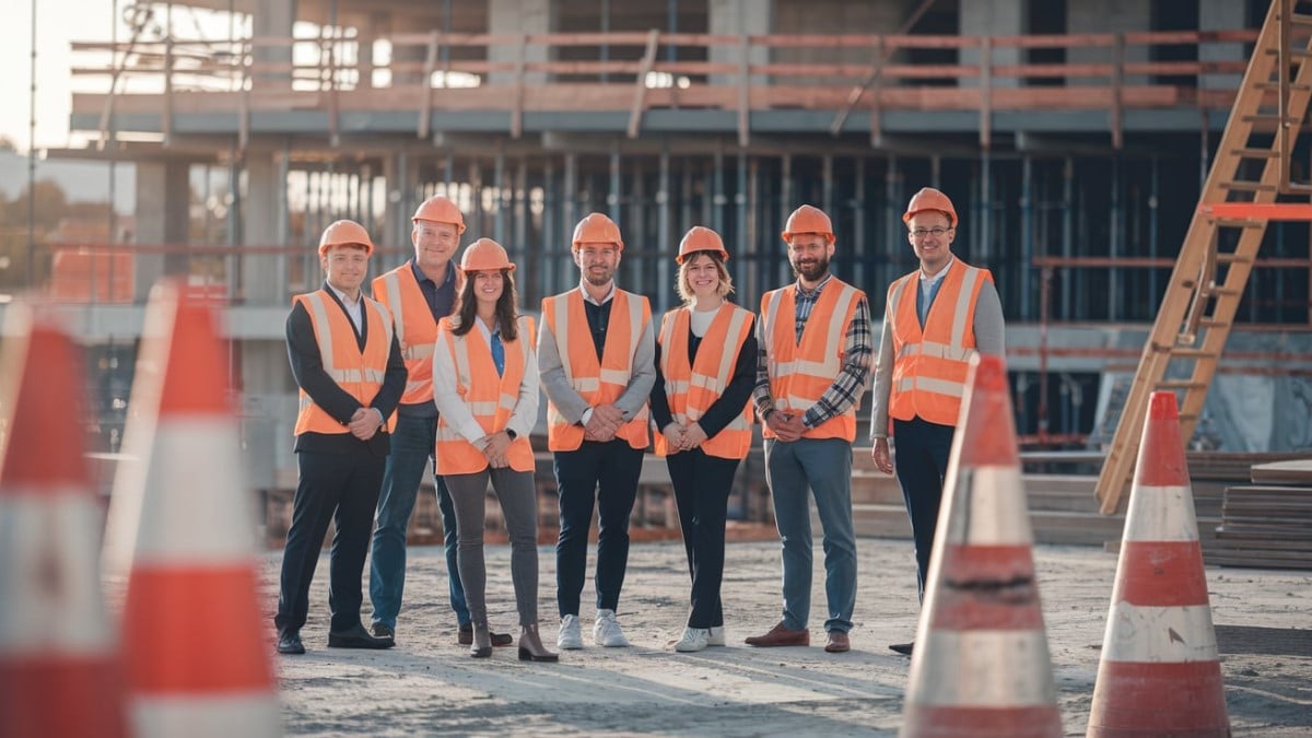 Ingénieurs sur site de construction