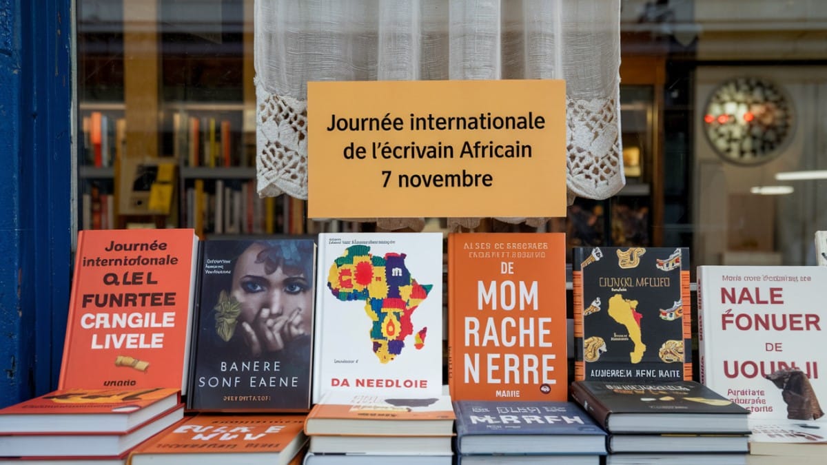 Livres en vitrine pour célébration