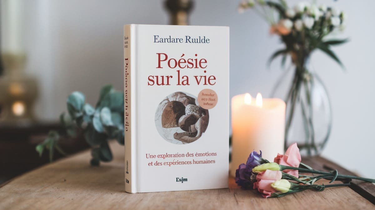 Livre de poésie et bougie