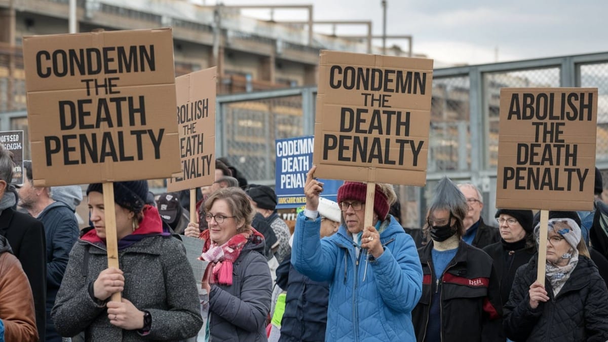 Protestation abolition peine de mort