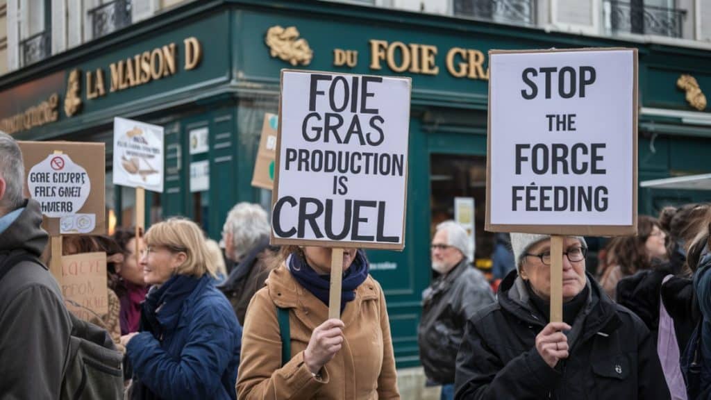 Protestation anti-gavage de canards