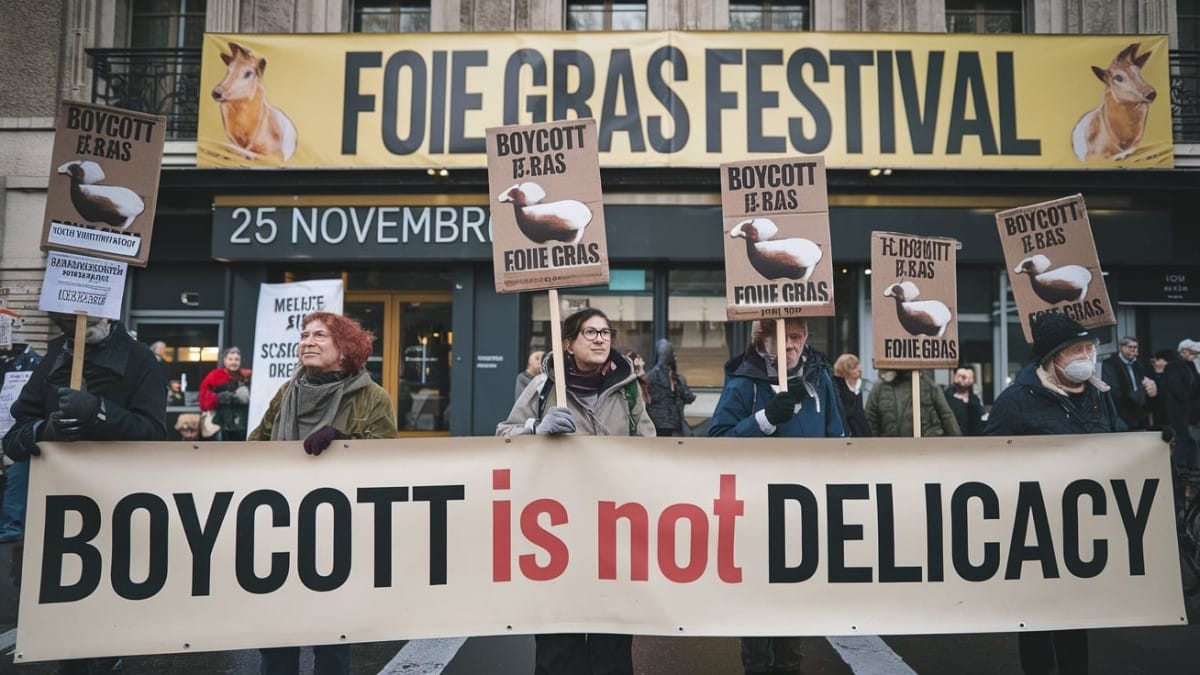 Protestation contre le foie gras