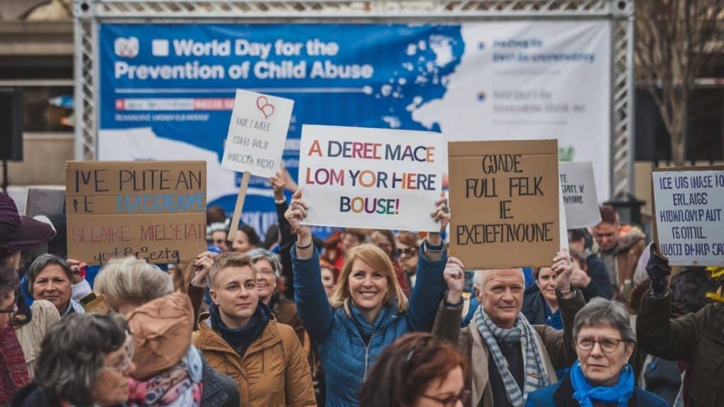 Manifestants pour les droits des enfants