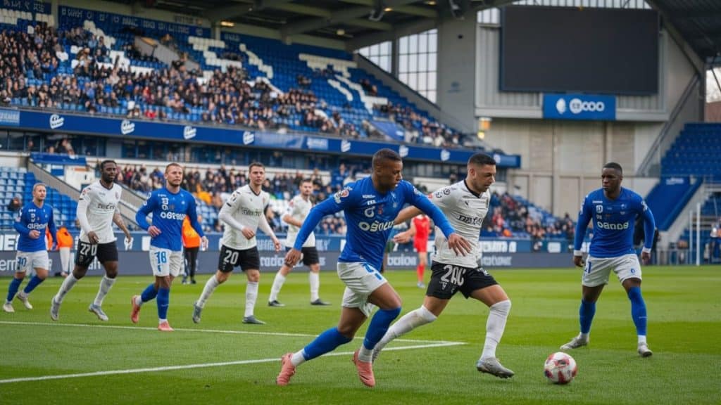 Joueurs en action sur terrain