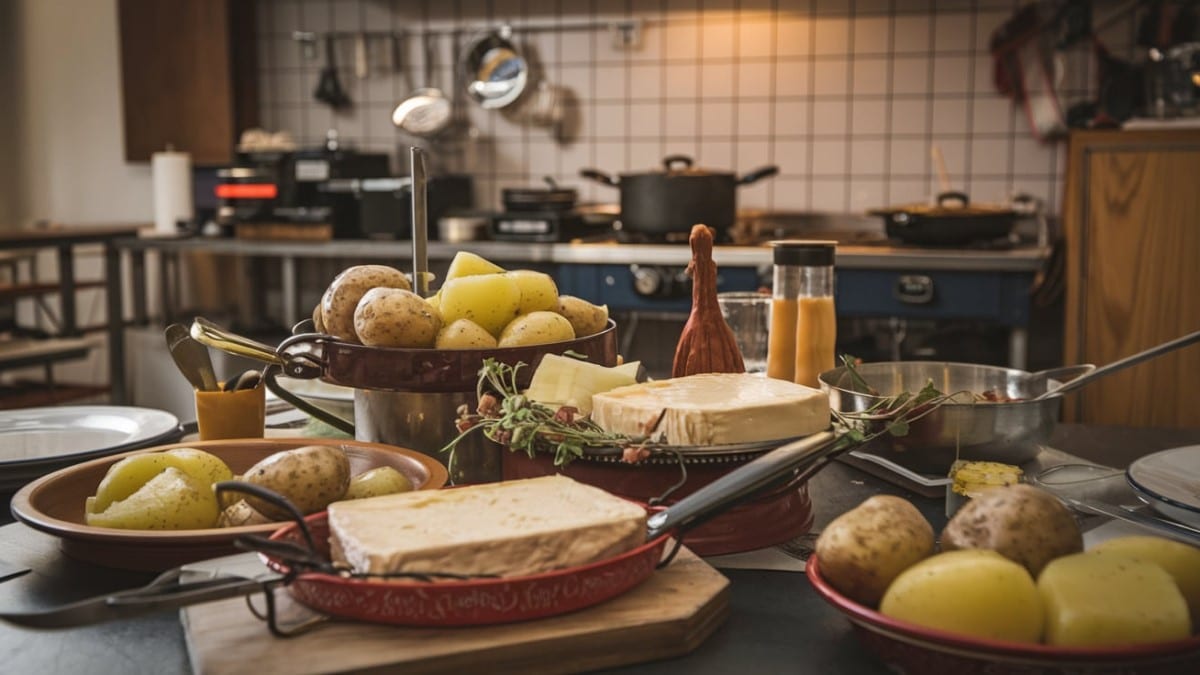 Raclette et pommes de terre