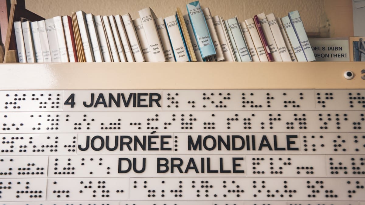 panneau célébrant le braille