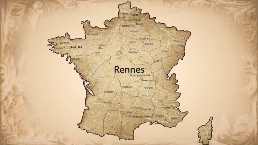 Carte historique centrée Rennes