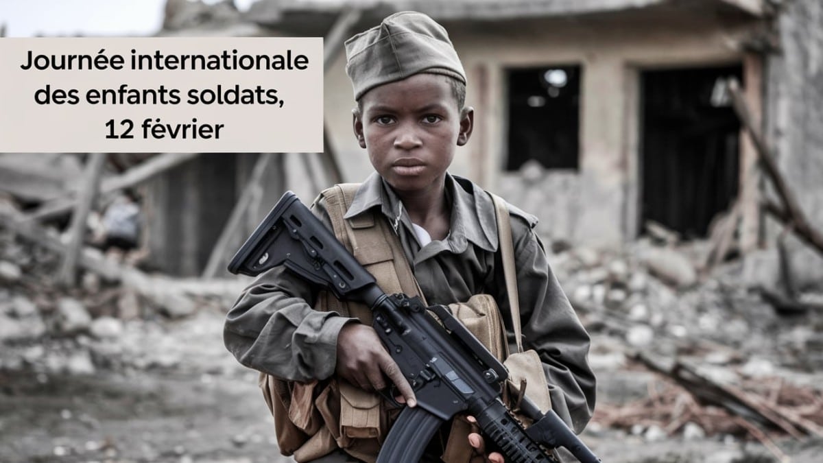 Jeune soldat tenant une arme