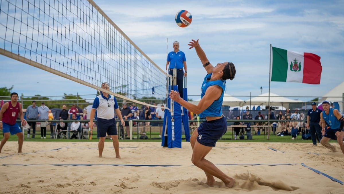 Action volleyball de plage