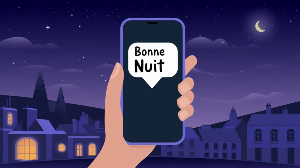 Téléphone affichant bonne nuit