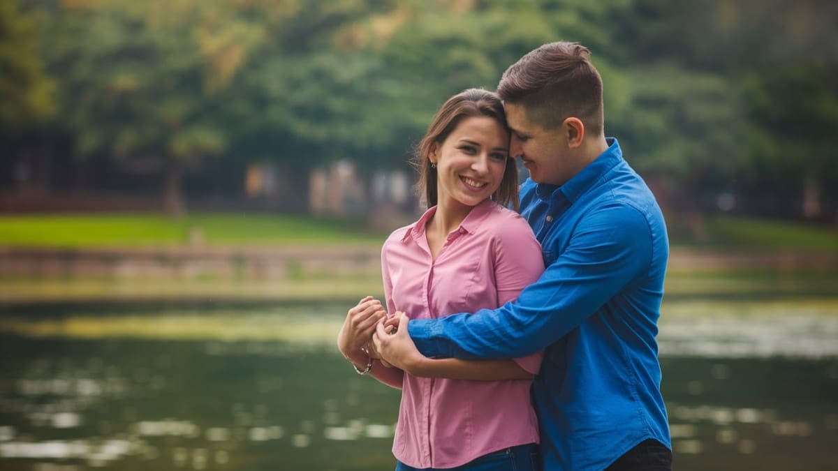 Couple amoureux souriant