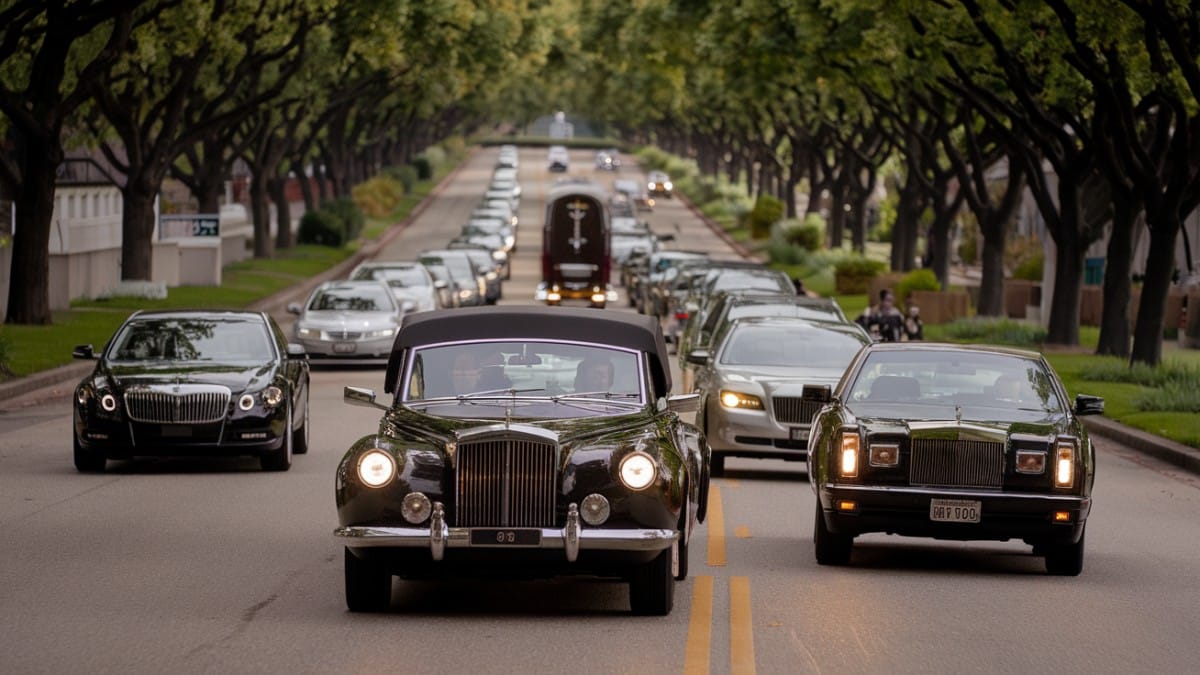 Procession de voitures classiques