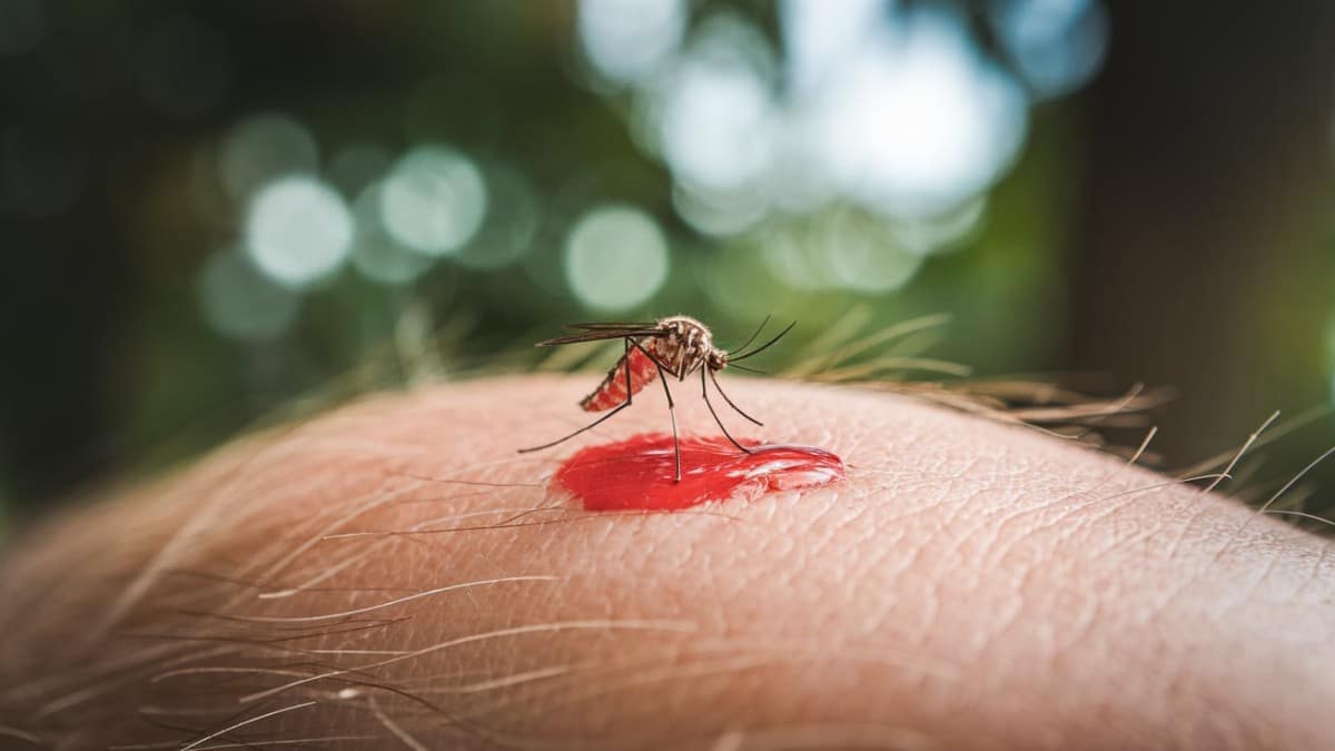 Moustique buvant du sang