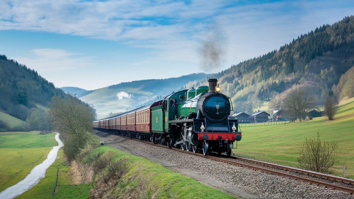 Locomotive vintage en mouvement